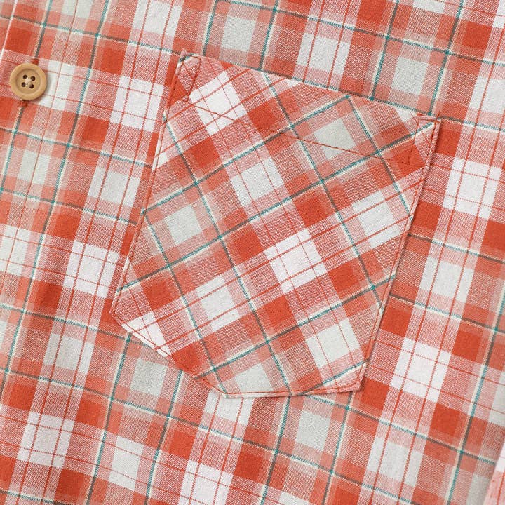 Orange Family Matching Plaid Shirt or Shirred Bodice Tiered Dress for wholesale on Faire33