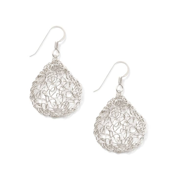 Sterling Silver Small Teardrop Earrings, Bridal Earrings for wholesale by MetaLace Jewelry