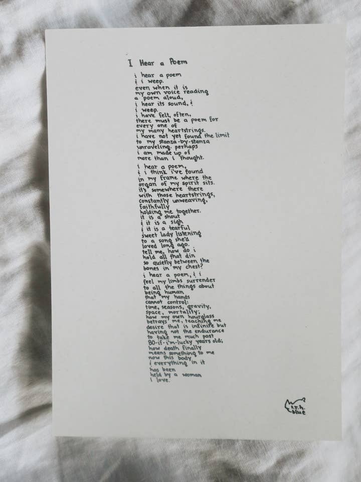 J'entends un poème//Poème pour la vente par NOTESONTHEWAY