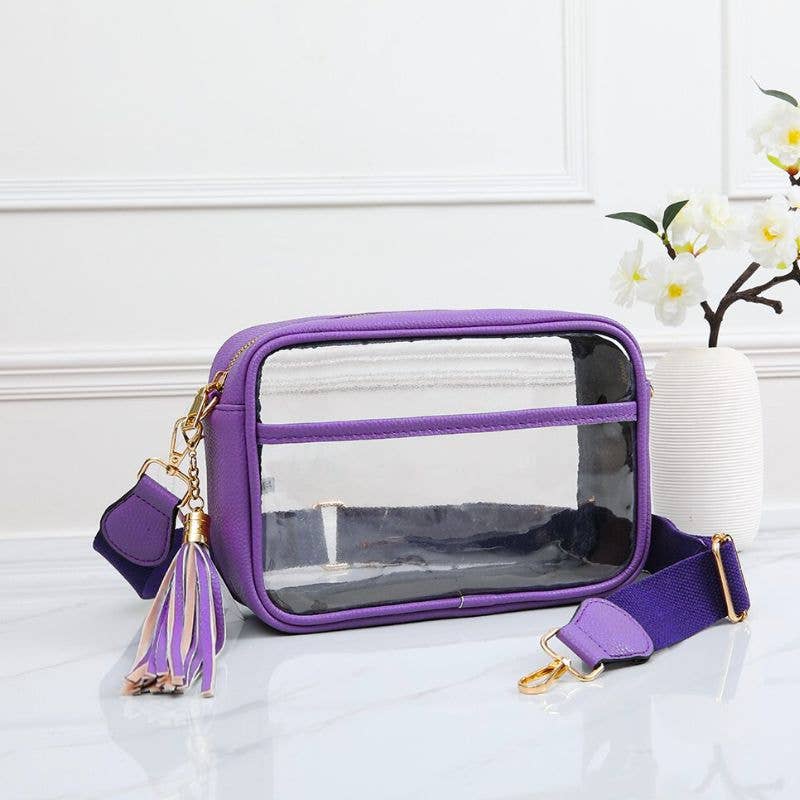 Queens Designs - Wholesale Crossbody Bag - Women's - Game Day Stadium Rectangle Clear Bags4