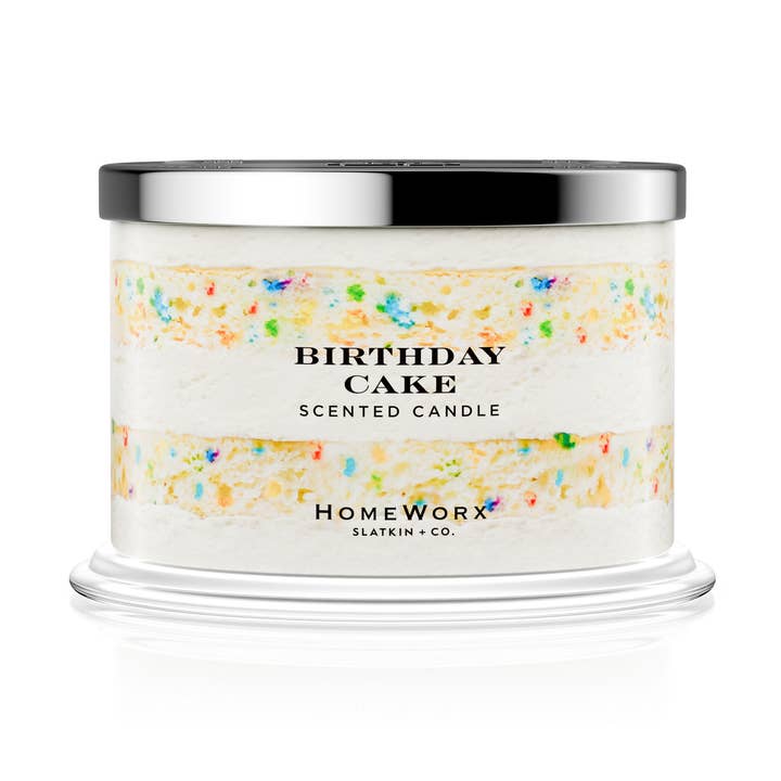 HomeWorx by Slatkin + Co. - Wholesale Jar/Filled Candle - Birthday Cake 4-wick Candle0