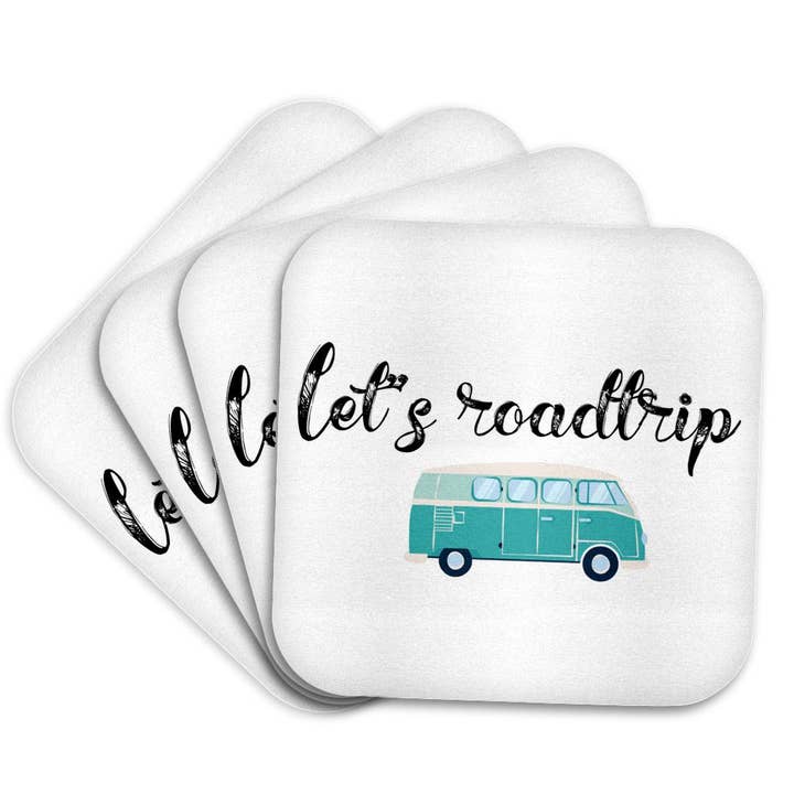 3dRose - Wholesale Coasters - 3dRose, Image of Lets Roadtrip Quote, Coaster7