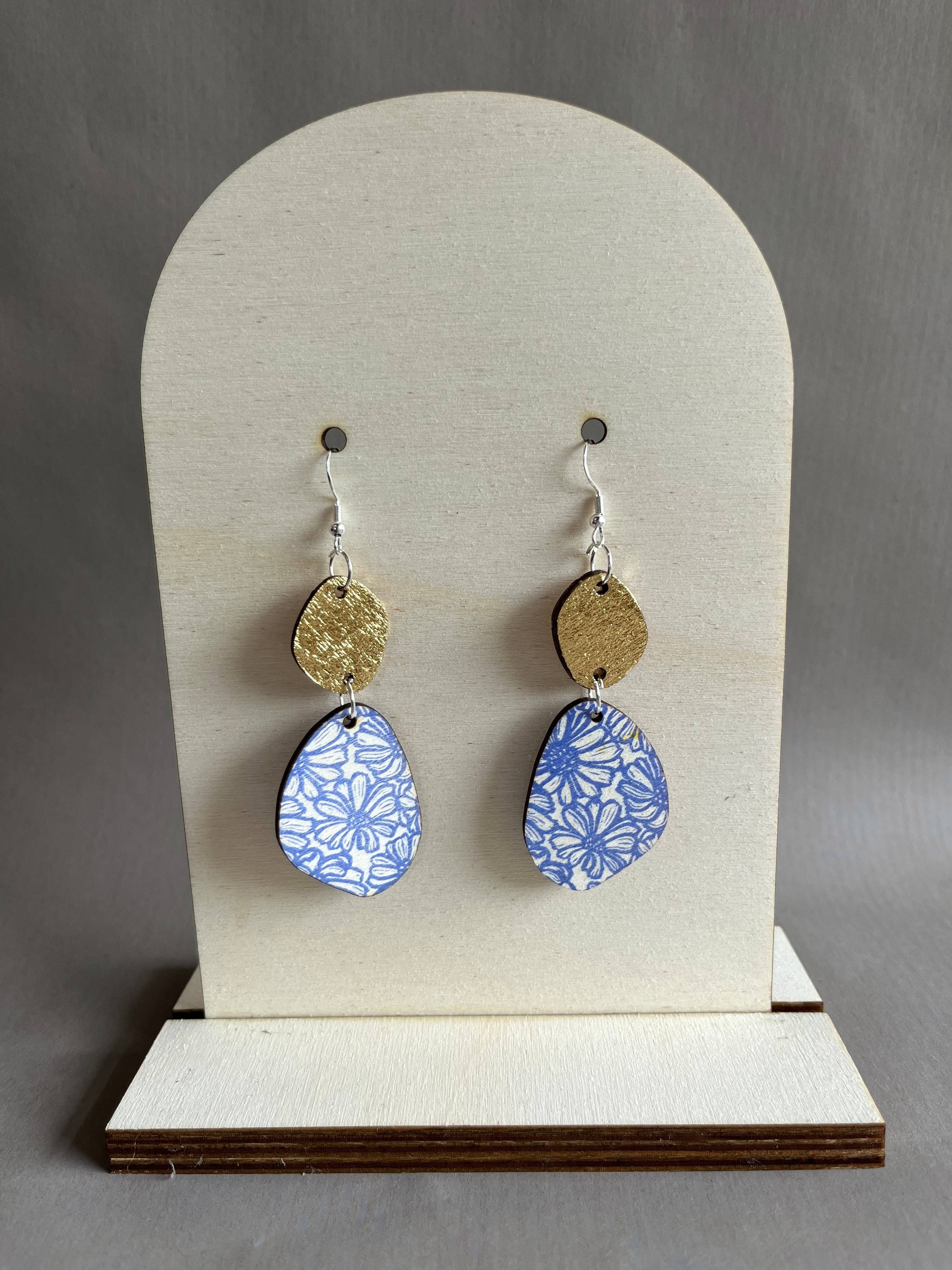 Beth Lewis Art – wholesale Dangle earrings – New Colourful Wooden Earrings29