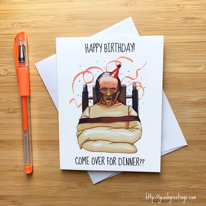 Creepy Hannibal Silence of the Lambs Birthday Card for wholesale by Yeaoh! Greetings