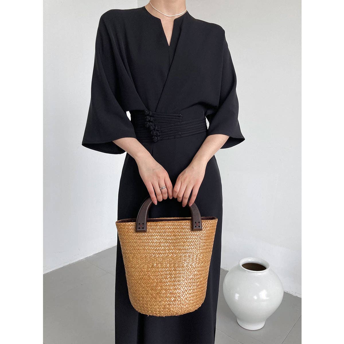 Marayn - Vente Robe – femme - 2025 NOUVELLE Robe Noeud Élégante Moderne Chic Touche Chinoise93