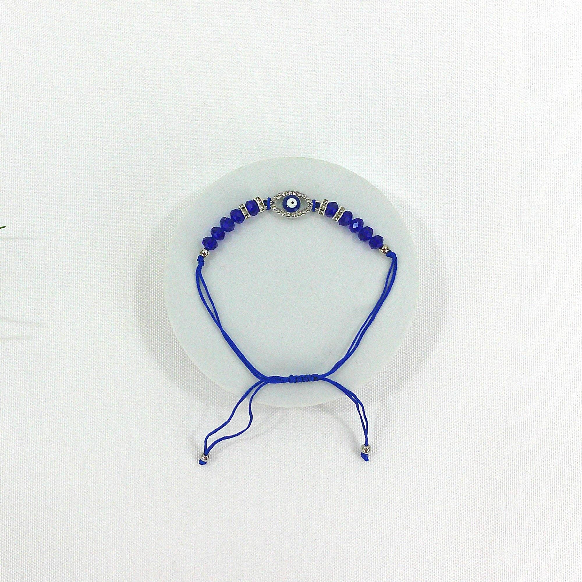 ÉÉN KLEUR Kralen Boze Oog Bedel Verstelbare Armband BR3724-8 (12ST) voor groothandel op Faire1