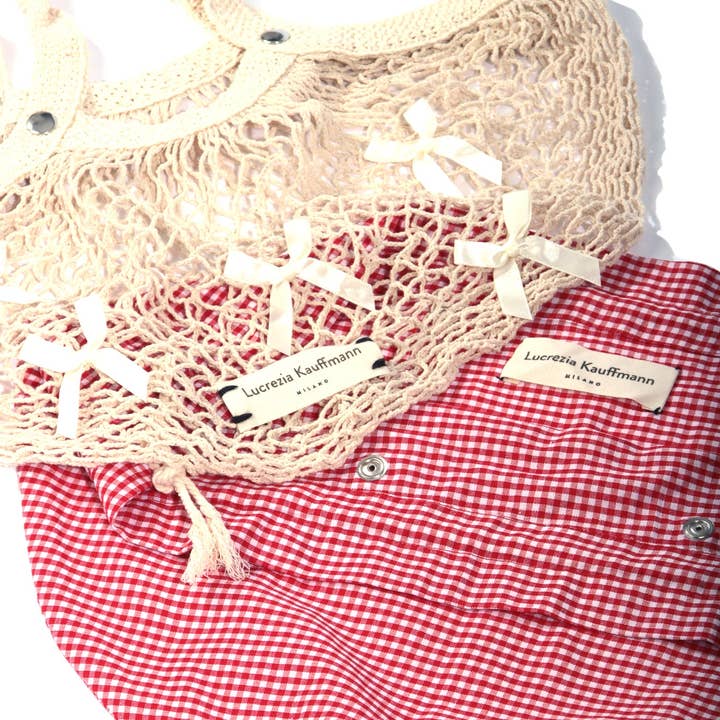 Lucrezia Kauffmann – wholesale Livsmedels-/Shoppingväska – Körsbärsrutig mini3