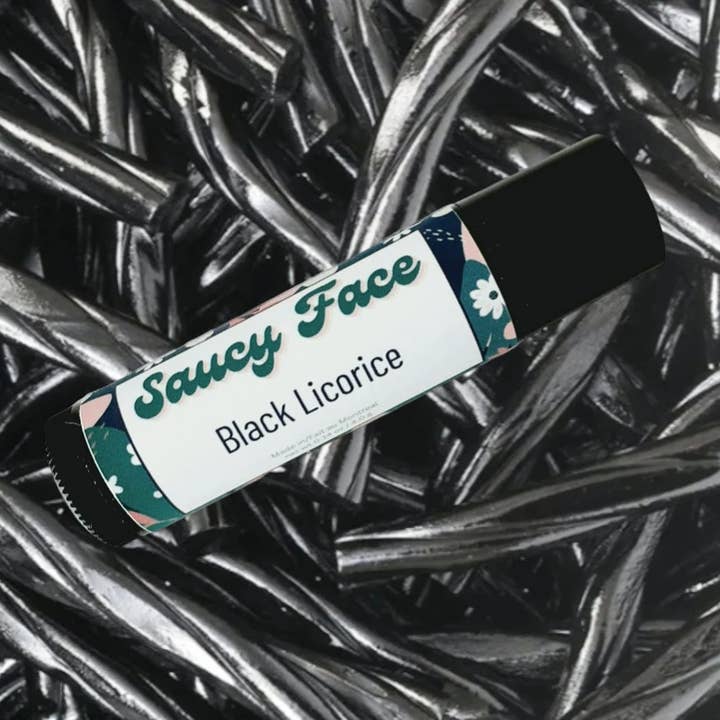 Black Licorice Lip Balm for wholesale by Saucy Face Lip Co.