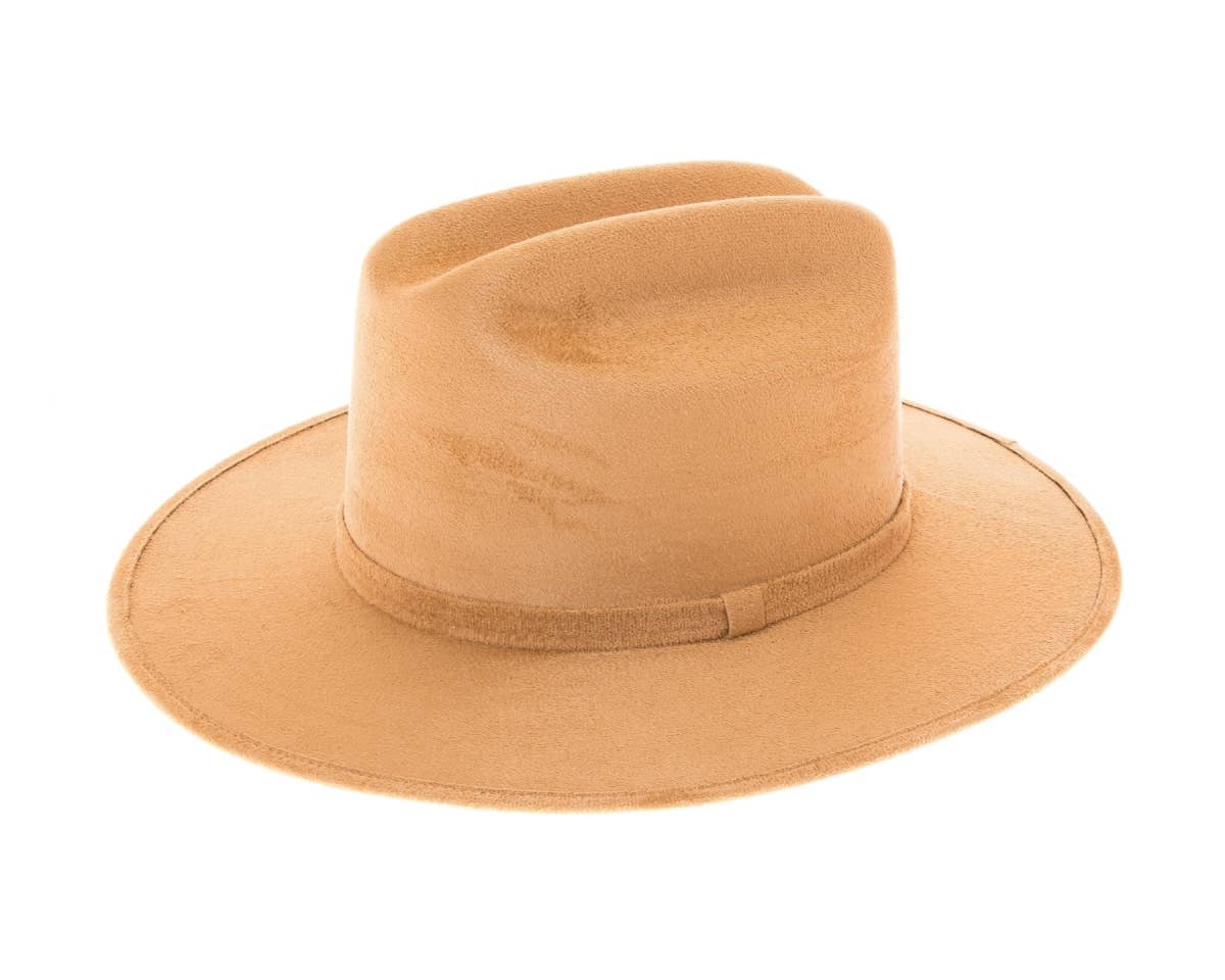 DNMC - Wholesale Fedora - Women's - Flat Brim Western Rancher Hat - Premium Vegan Suede3