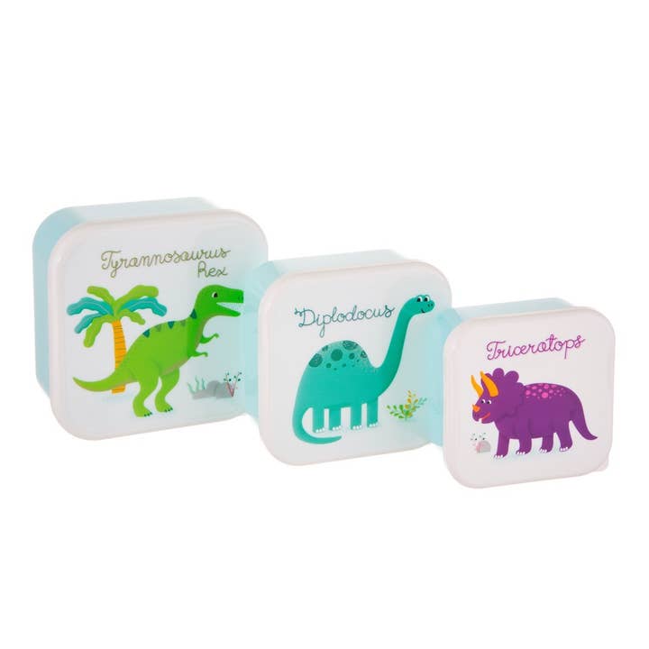 Set Of 3 Roarsome Dinosaurs Lunch Boxes for wholesale by Sass and Belle