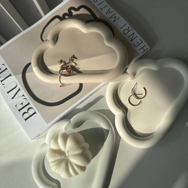 Cloud Trinket Dish - White Label Ready. Includes Wrap! for wholesale by Moon Water Apothecary / UniScents