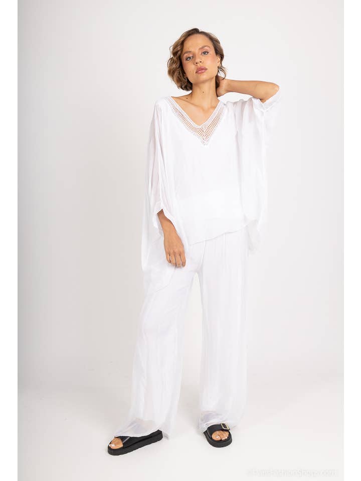 Shyloh – wholesale Tunika - Dam – Glittrig Topp Med V-ringning 50485