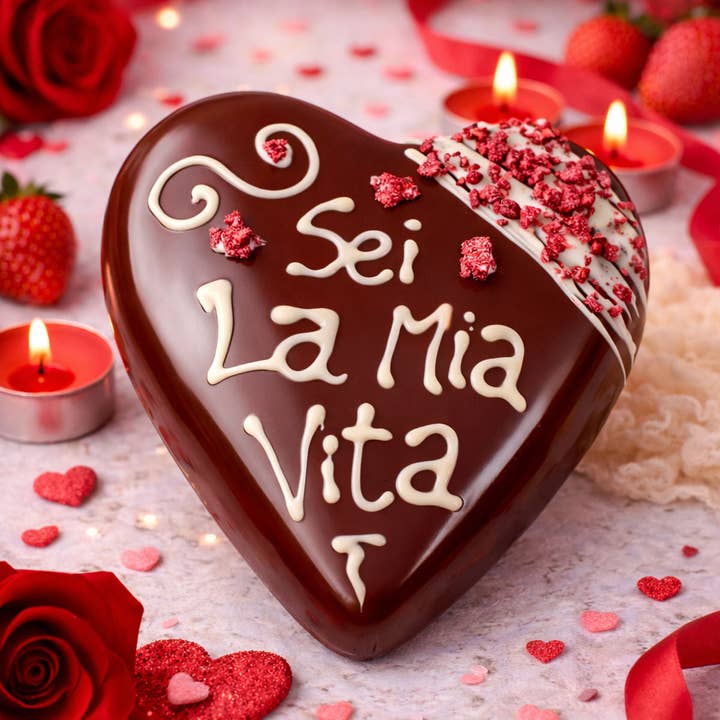 Artisanal Dark Chocolate Heart 400g for wholesale by Sicilyaddict