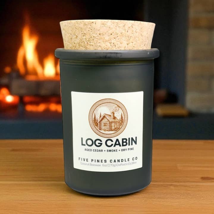 Log Cabin for wholesale by Five Pines Candle Co