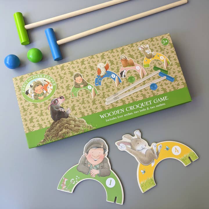 Croquet per bambini Percy the Park Keeper per la vendita all'ingrosso da parte di Robert Frederick Ltd