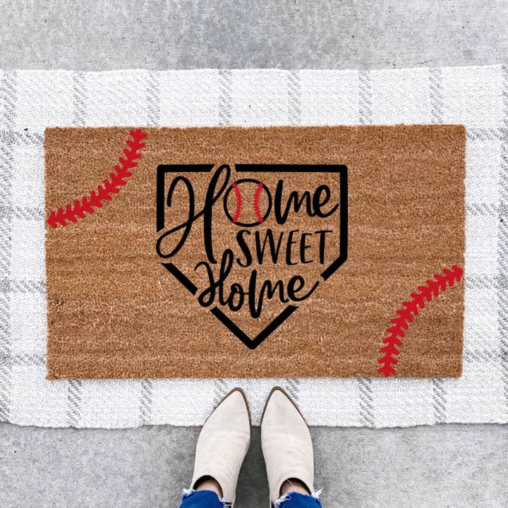 Paillasson de baseball Home Sweet Home pour la vente par Sunflare Creations