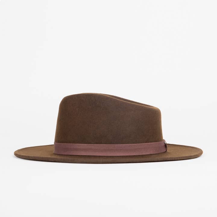 Elegancia Tropical Genuine Panama Hats - Wholesale Fedora - Unisex - Rocker Brown - Festival Style Fine Wool Hat1