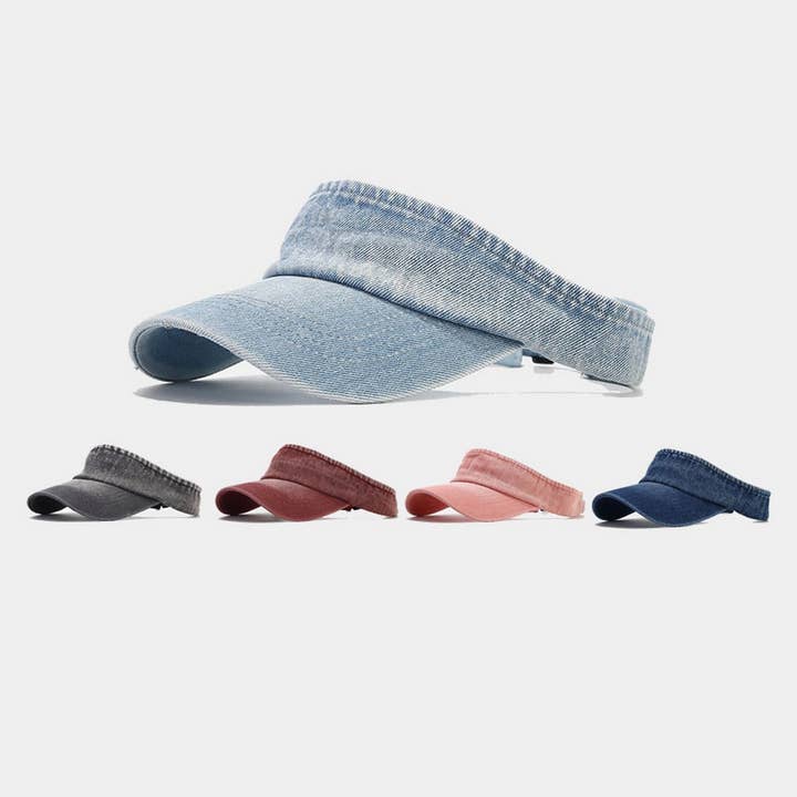 Vintage Denim Visor Cap - Retro Unisex Sports Hat_CWAH3288 for wholesale by ACCITY