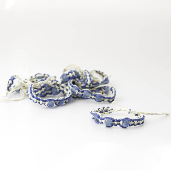 Pink House Imports - Wholesale Beaded Bracelet - Beach Glass Pull Bracelet 10pk