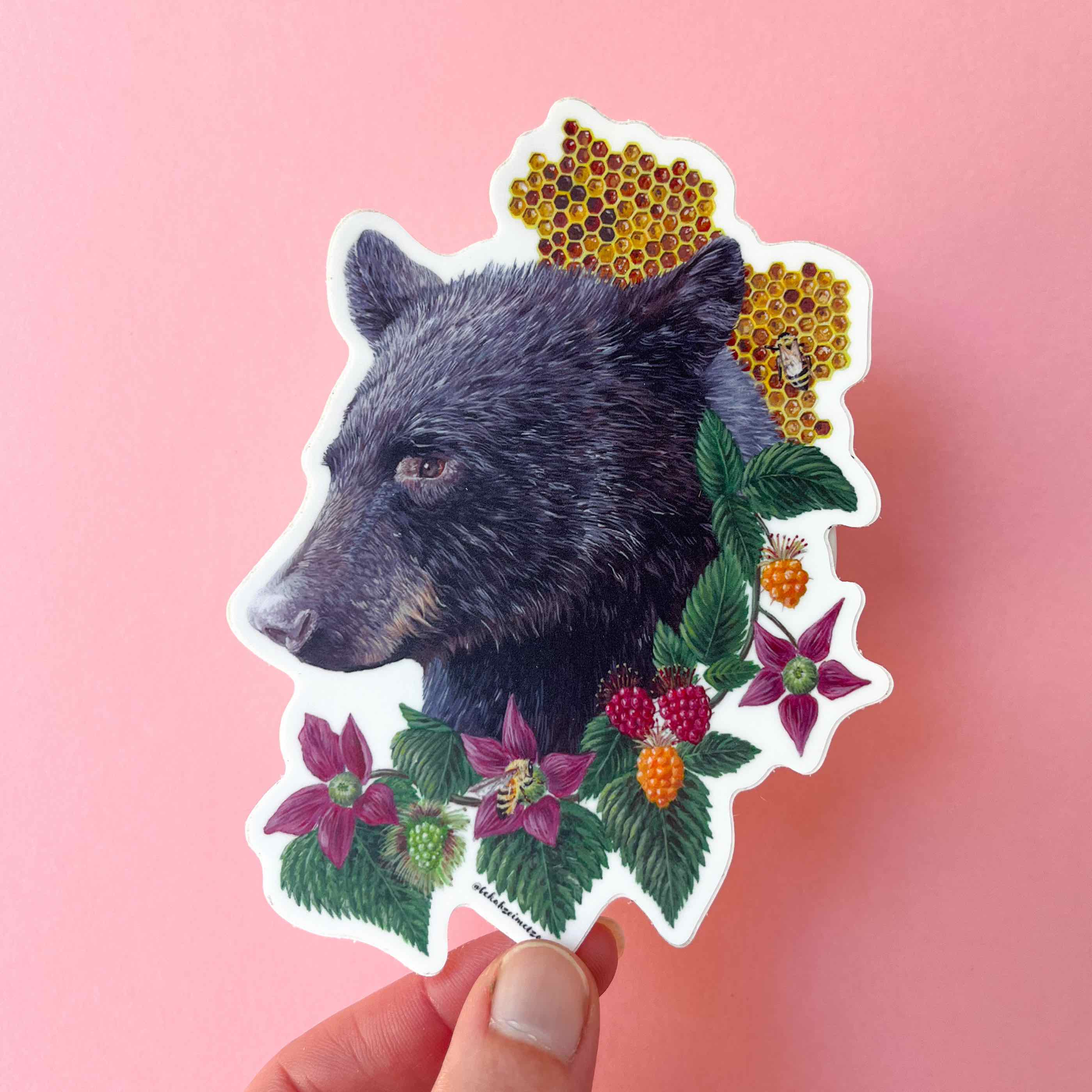 Bekah Zeimetz Art - Wholesale Sticker - Bear & Bees Sticker1