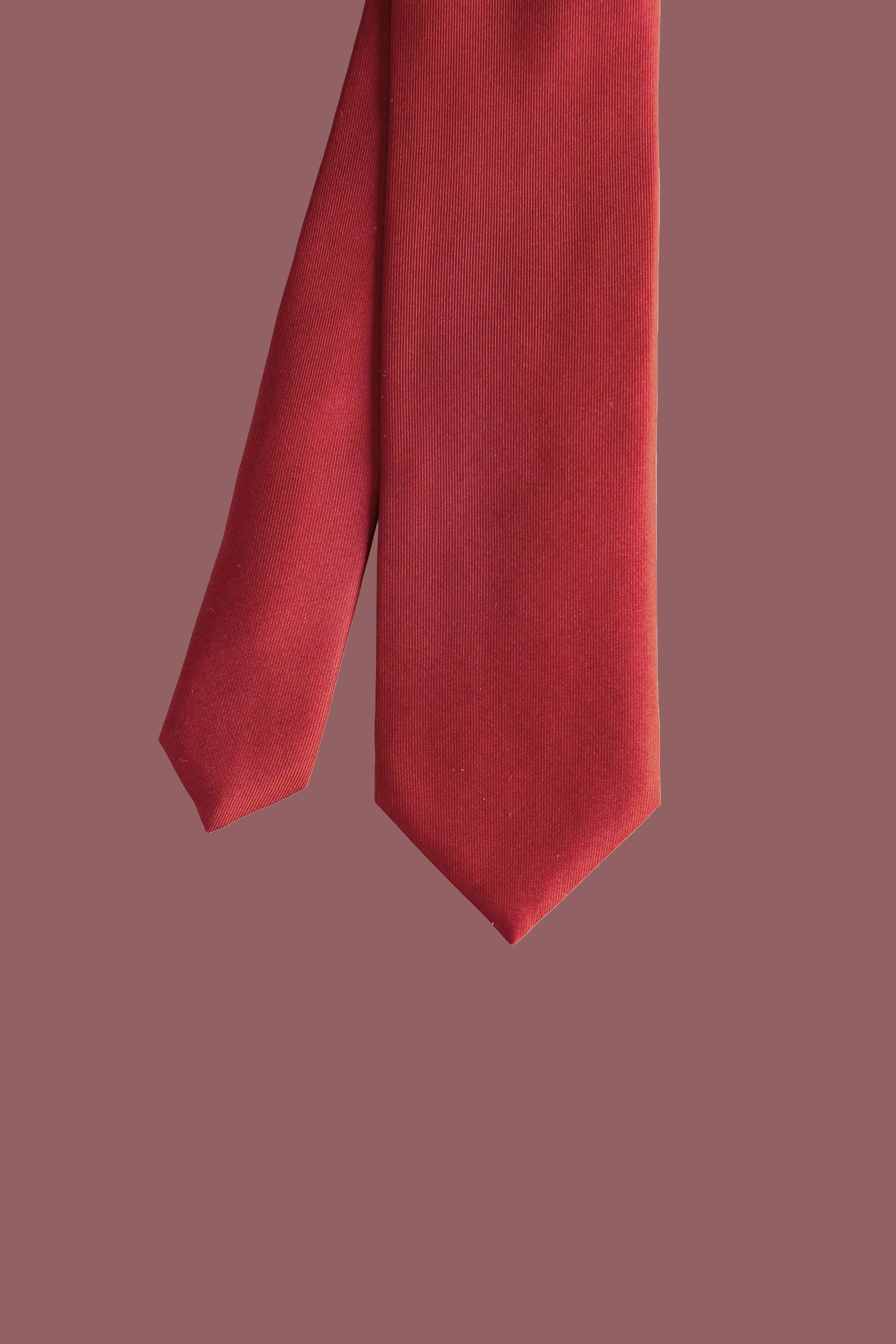 RUMI - Wholesale Necktie - Men's - Handmade Luxury Plain Silk Tie - Burgundy1