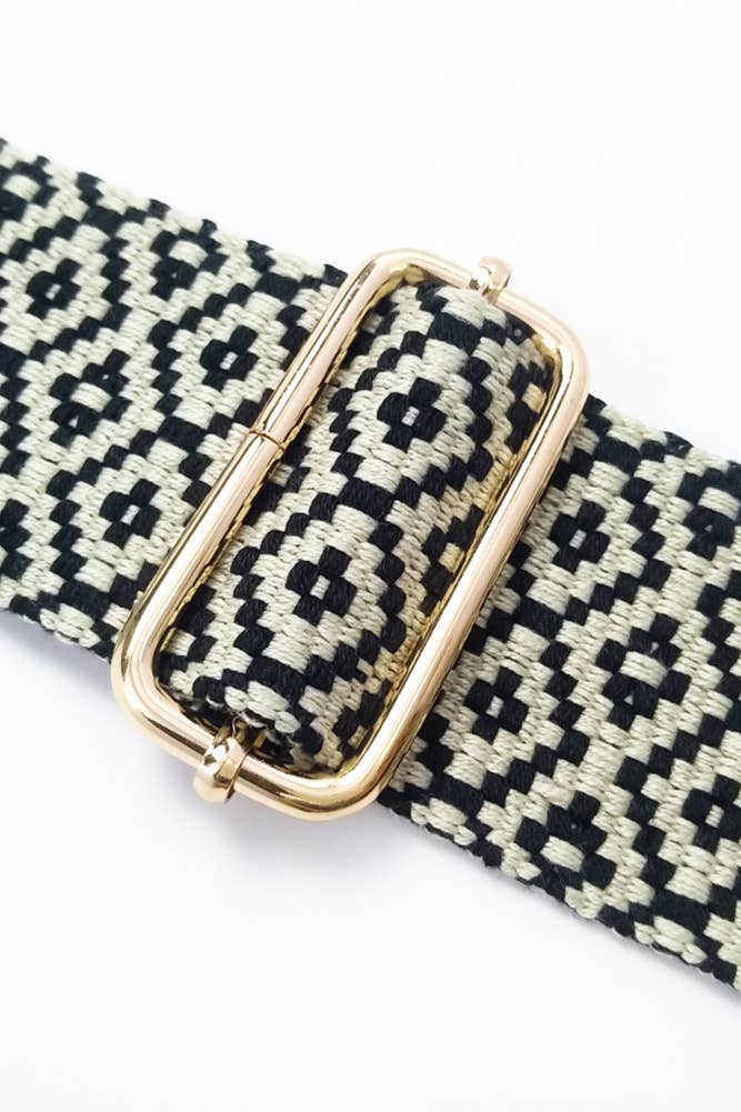 Hana - Vente Sangle pour sac – femme - Bandoulière pour sac à motif géométrique5