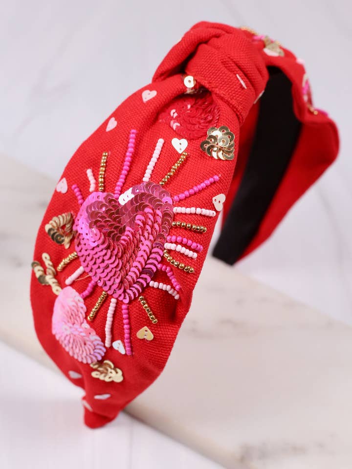 Bursting with Love Headband RED for wholesale by Caroline Hill