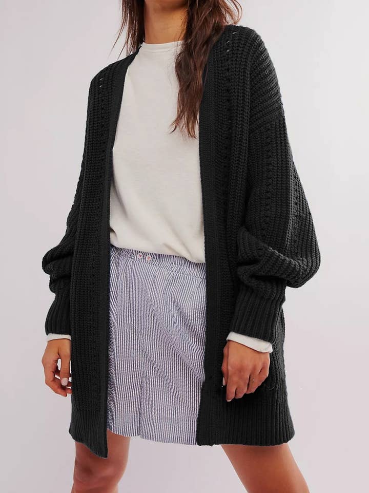 NINEXIS - Wholesale Cardigan - Women's - CWOCAL1829_HOLLOWED OUT LONG POCKET CARDIGAN LONG STYLE6