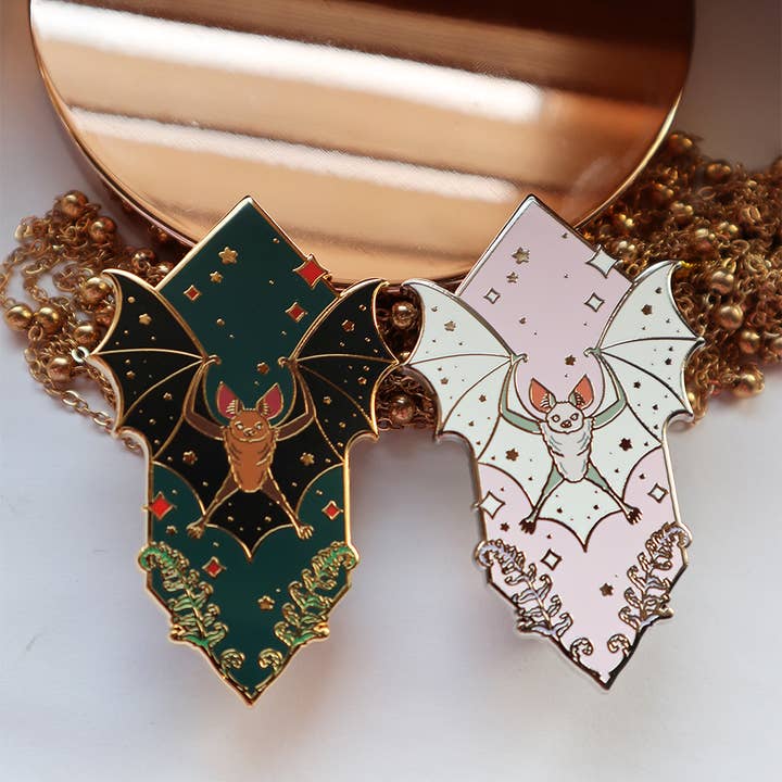 Sacred Beast Bat Enamel Pins for wholesale by Swiftterly