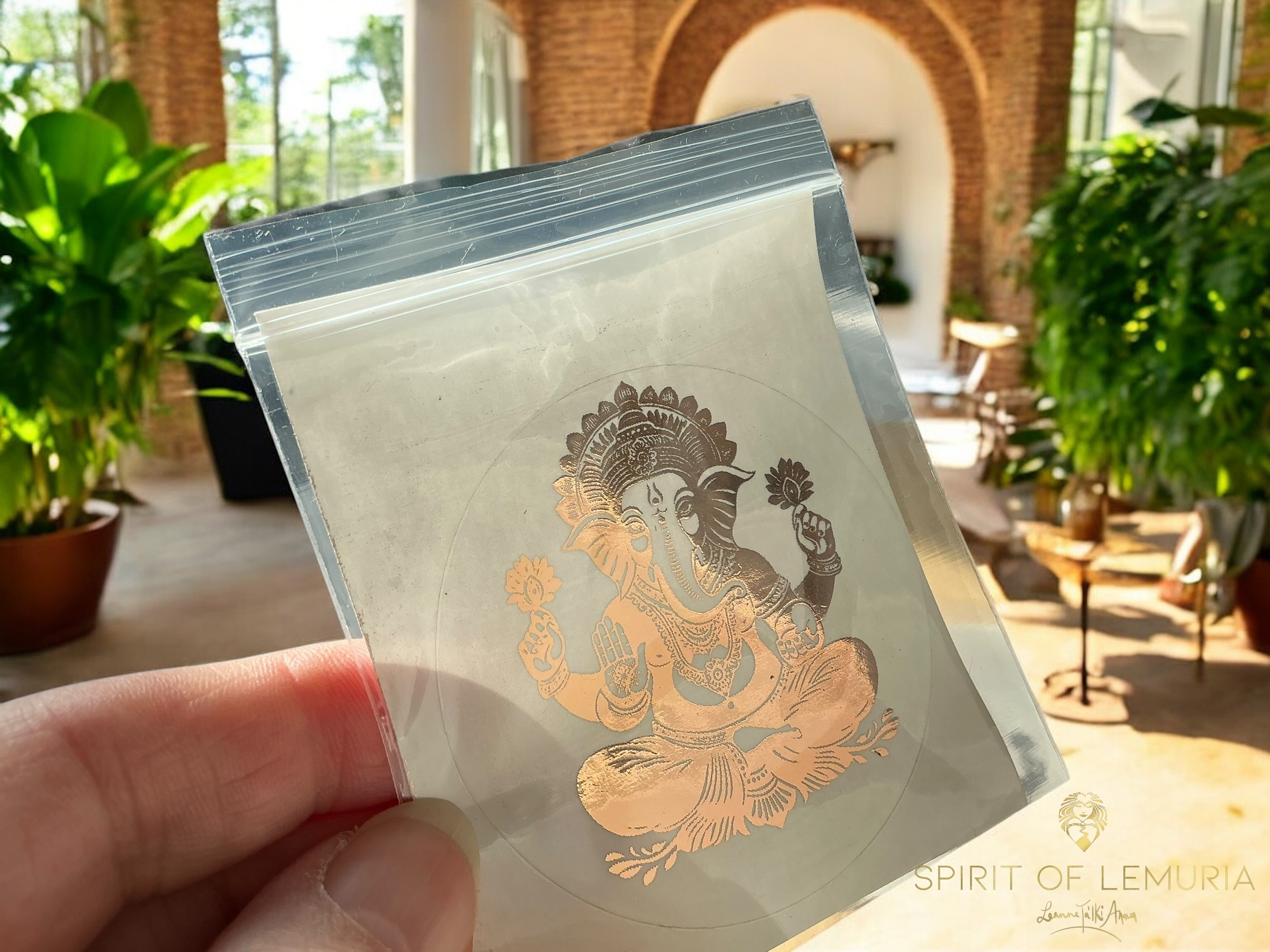 Spirit of Lemuria – Adesivo por atacado – Autocolante de Geometria Sagrada Ganesh 2 Foiled2