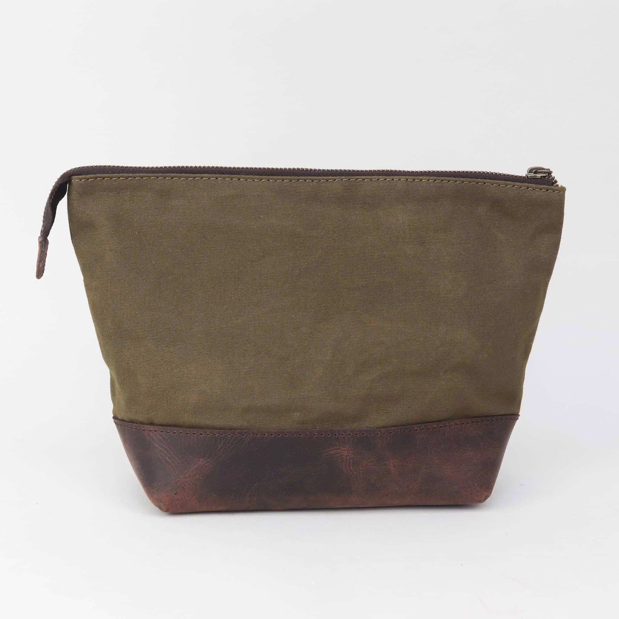 Sophos - Vendita all'ingrosso Beauty case - Unisex - Borsa da bagno triangolare in tela cerata verde oliva2