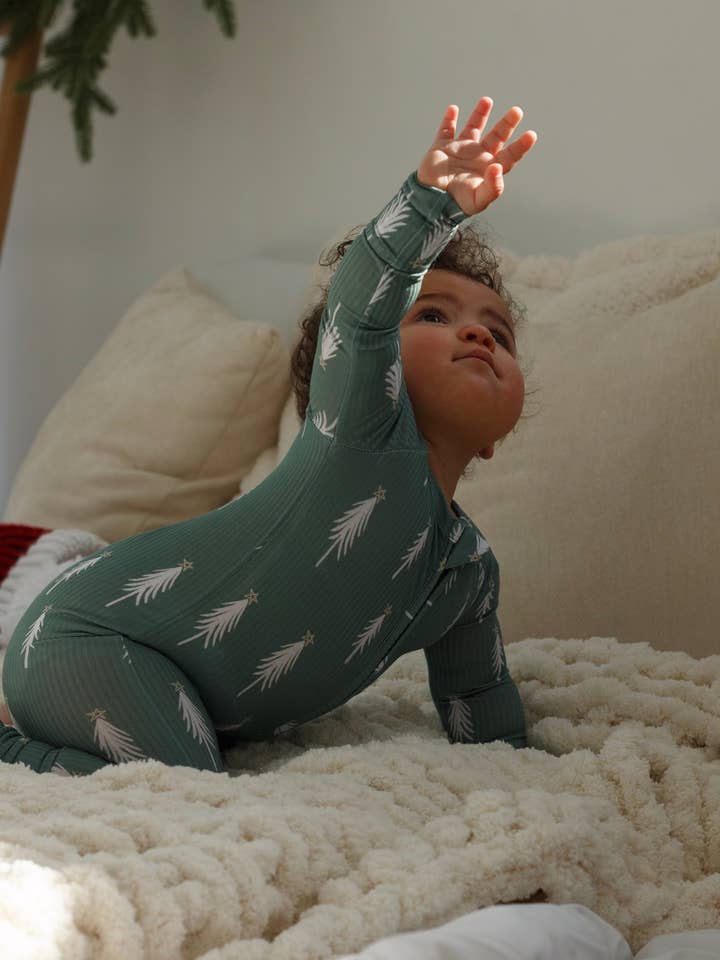 LoveLee - Vente Barboteuse – bébé - Barboteuse zippée en forme de sapin de Noël2