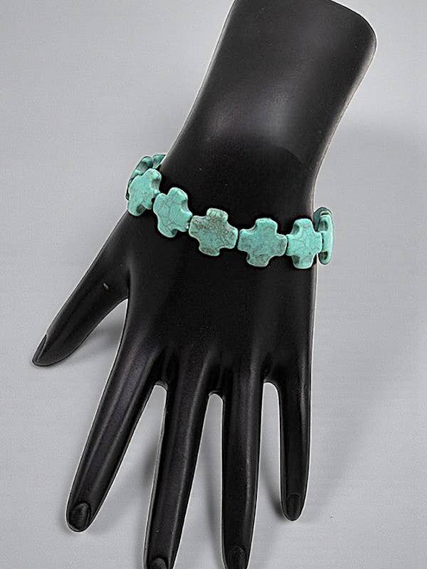 TQ EDELSTEEN KRUIS SCHAKEL REKARMBAND voor wholesale door Andrea Bijoux