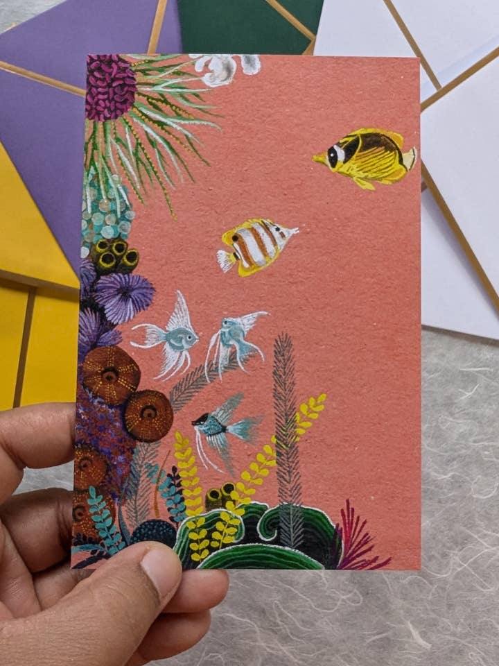 Angelfishes Greeting Card for wholesale by Mantis Shrimp Monocles