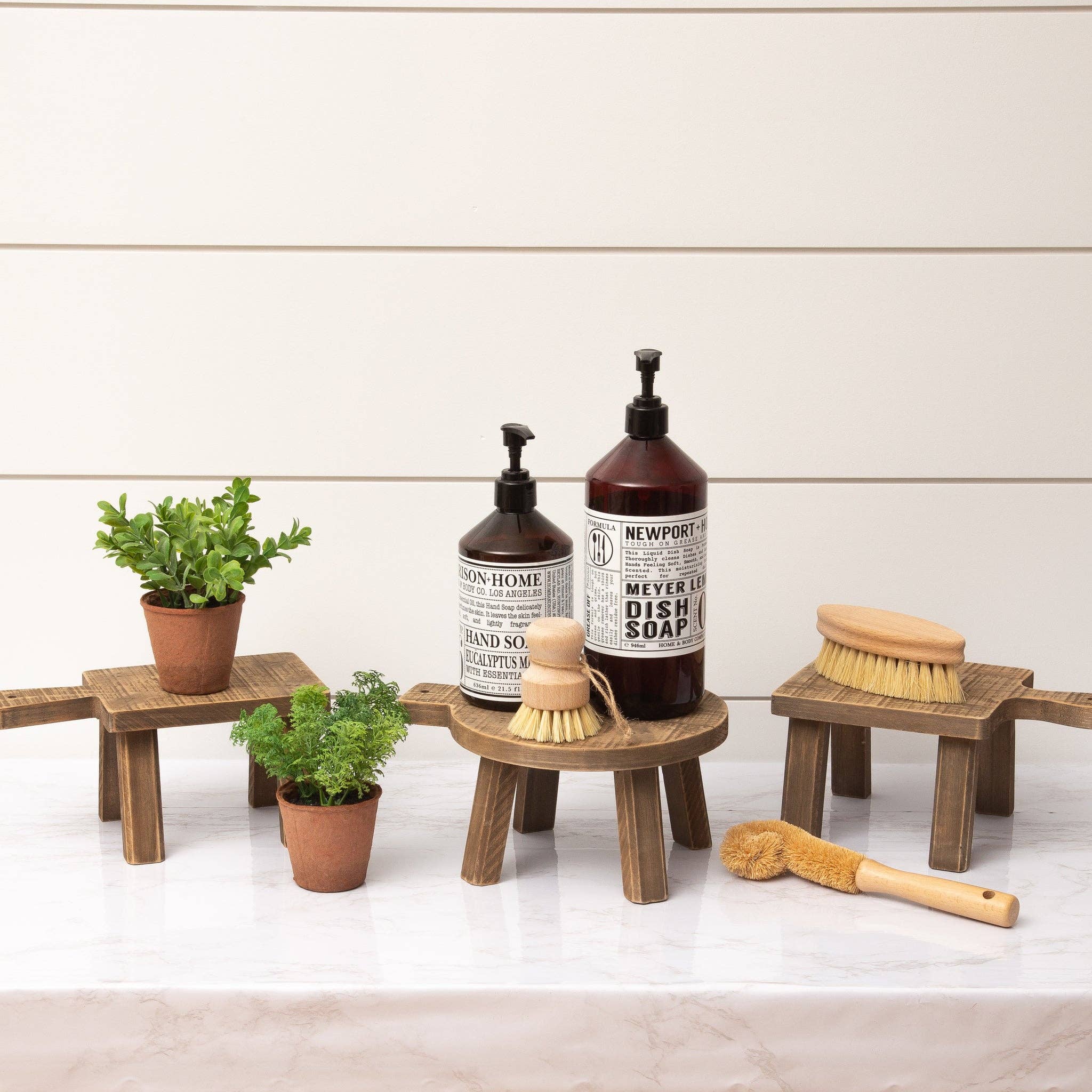 Audrey's Home & Gift - Wholesale Snijplank - Set van 3 mini houten verhogers1