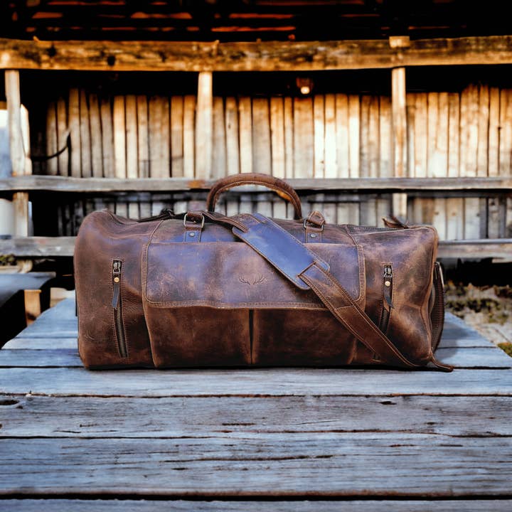 Ranch Junkie - Wholesale Weekender Bag - Unisex - Denali Vintage Saddle Leather Weekender Leather Duffel Bag2