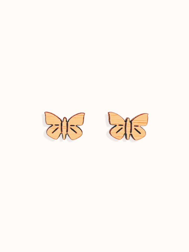 Butterfly Wood Earrings for wholesale by Wild Cloud