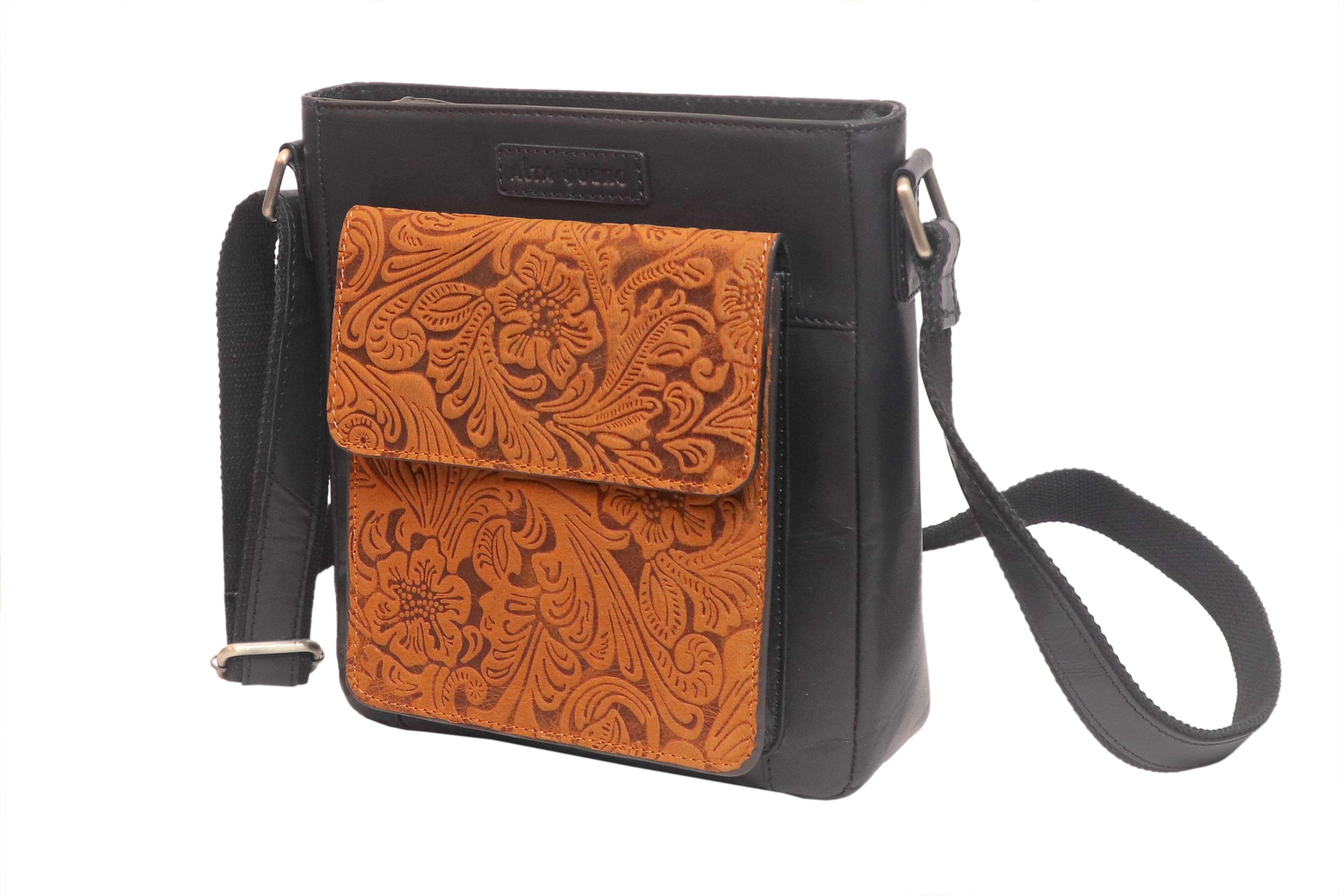 Alta Quero - Wholesale Crossbody Bag - Women's - Embossed Genuine Leather Crossbody Bags (2-Pack)–Floral+Leaf6