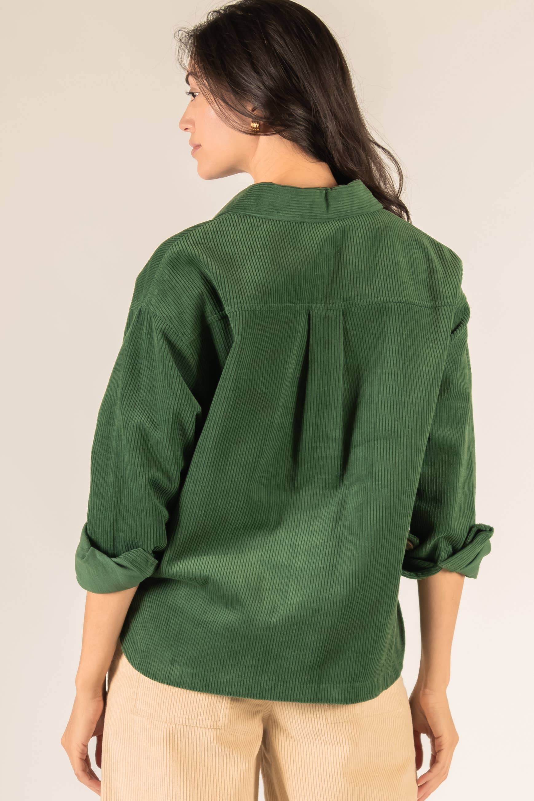 Before You Collection - Vente Chemise à col boutonné – femme - Chemise boutonnée en velours côtelé12