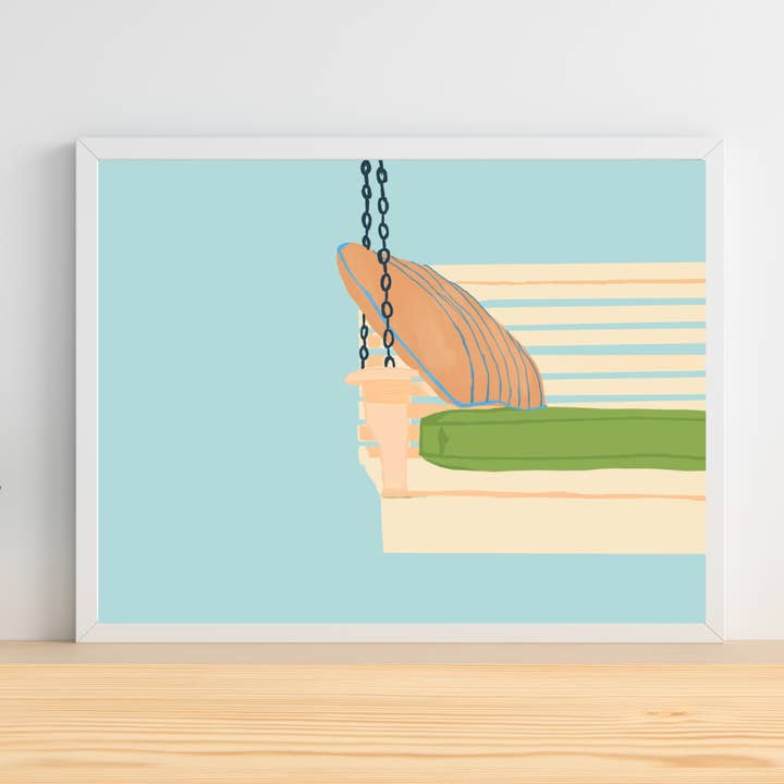 The Porch Swing Art Print – Cozy Home & Cottage Wall Art for wholesale by Cacti Rebel