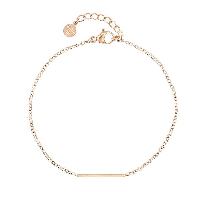 Mint15 - Wholesale Link & Chain Bracelet - Little Bar Bracelet - Rose Gold0