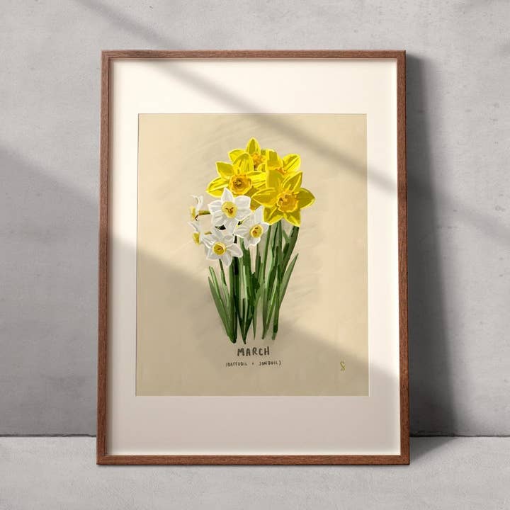 Flower Birth Month : March for wholesale by Sydney Brooke Art