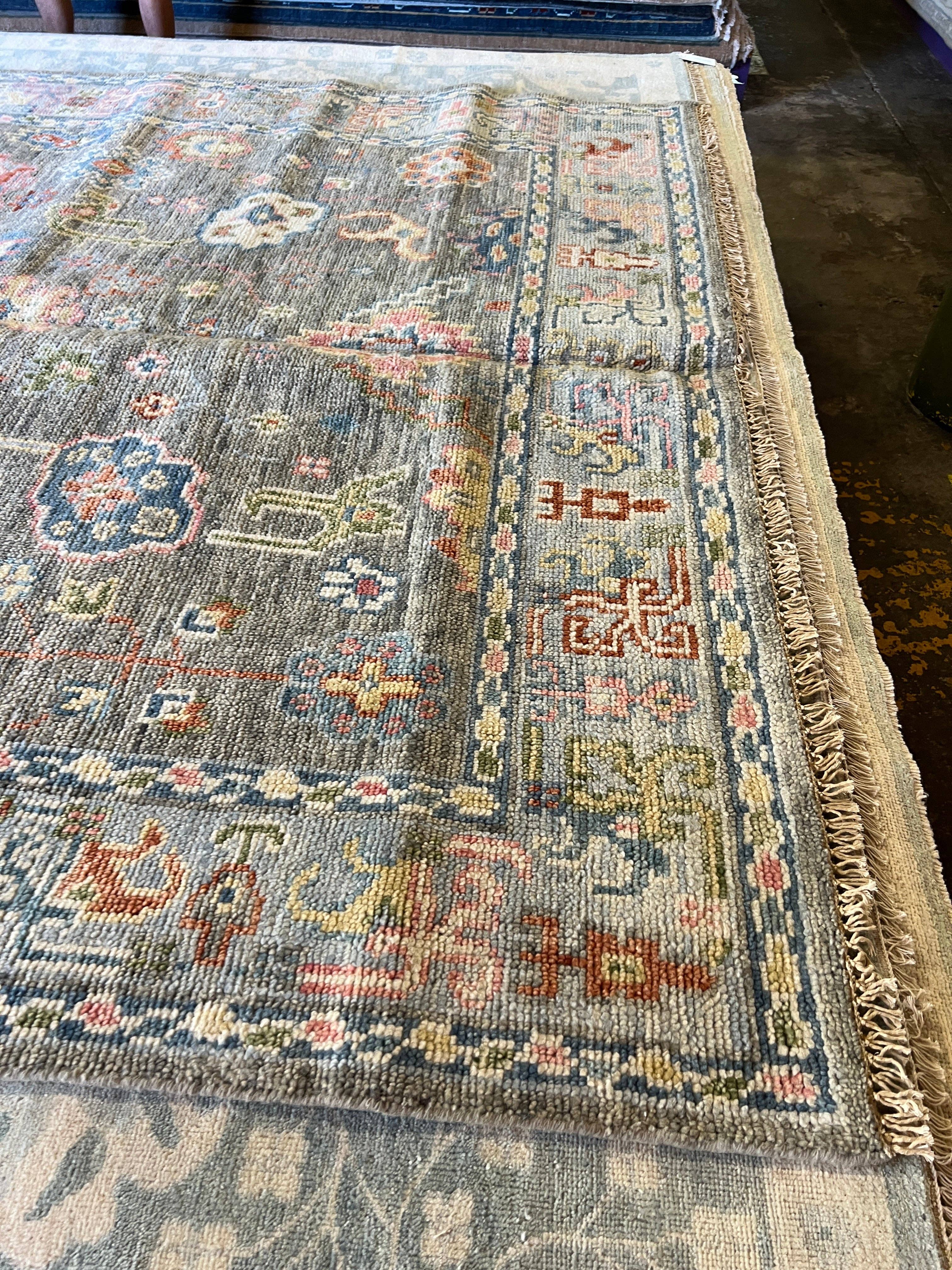 Banana Manor Rug Co. - Wholesale Area Rug - Bianca  8x10 Grey Hand-Knotted Oushak Rug12