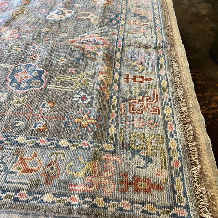 Banana Manor Rug Co. - Vente Tapis - Tapis Oushak noué à la main Bianca 8x10 gris12