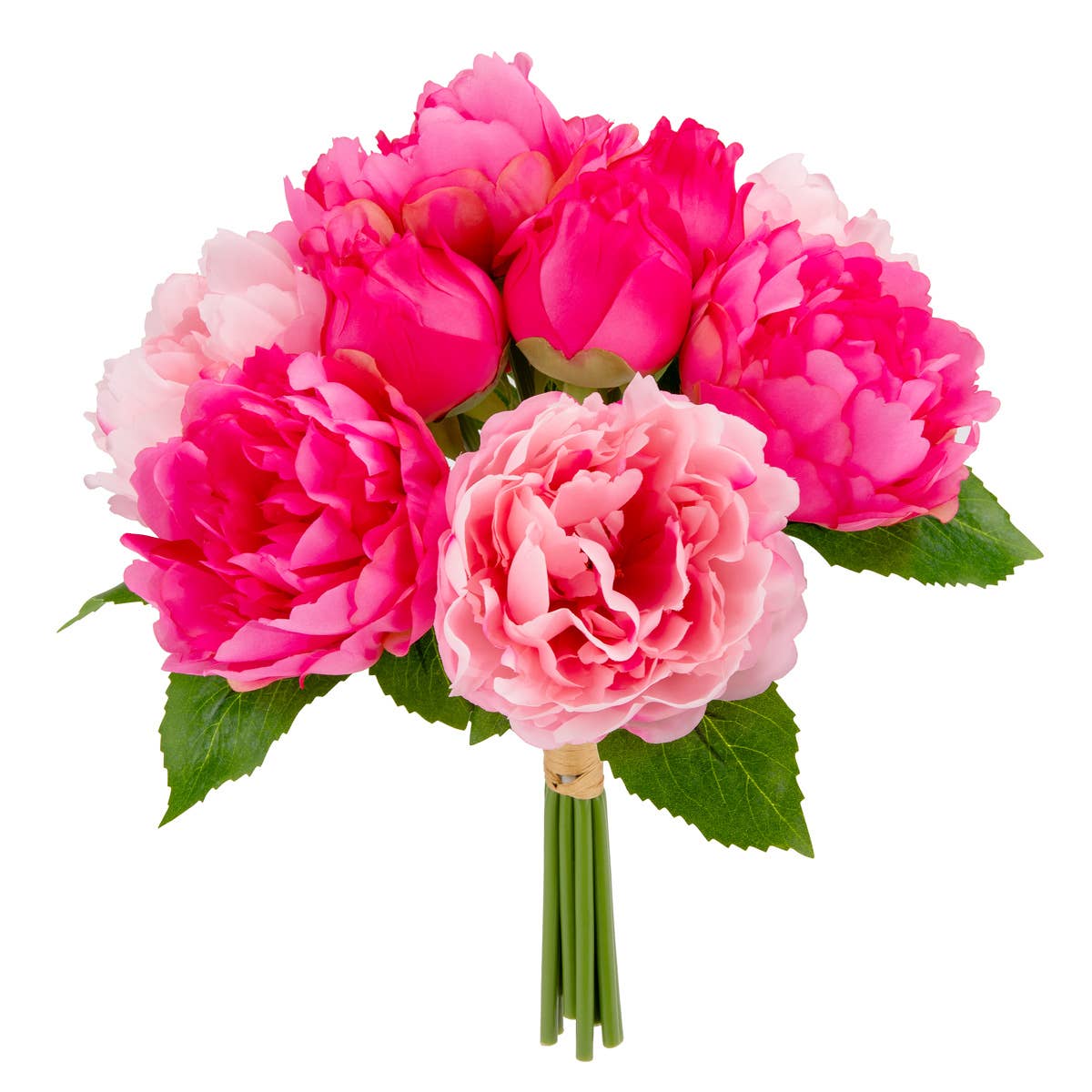 Eleganza Floral – wholesale Konstgjorda blommor – 36 cm Pionbukett x 10 huvuden Mörkrosa2