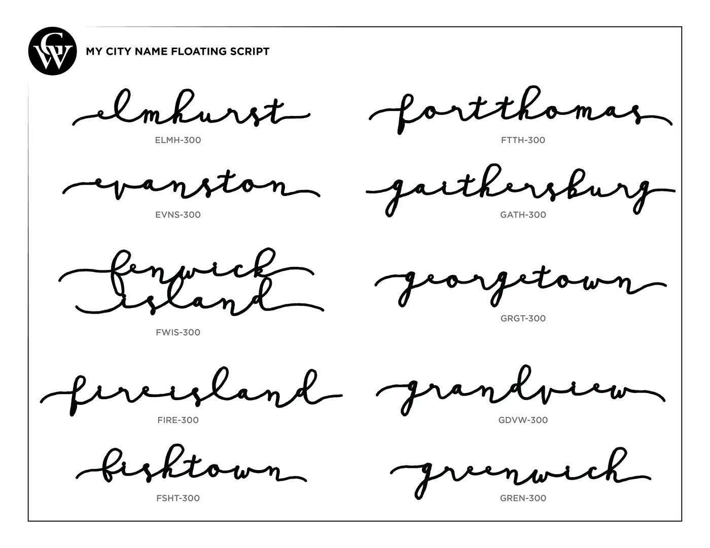 Grainwell - Wholesale Wall Accent - State Name Floating Script13