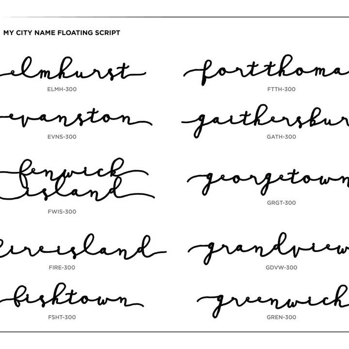 Grainwell - Wholesale Wall Accent - State Name Floating Script13