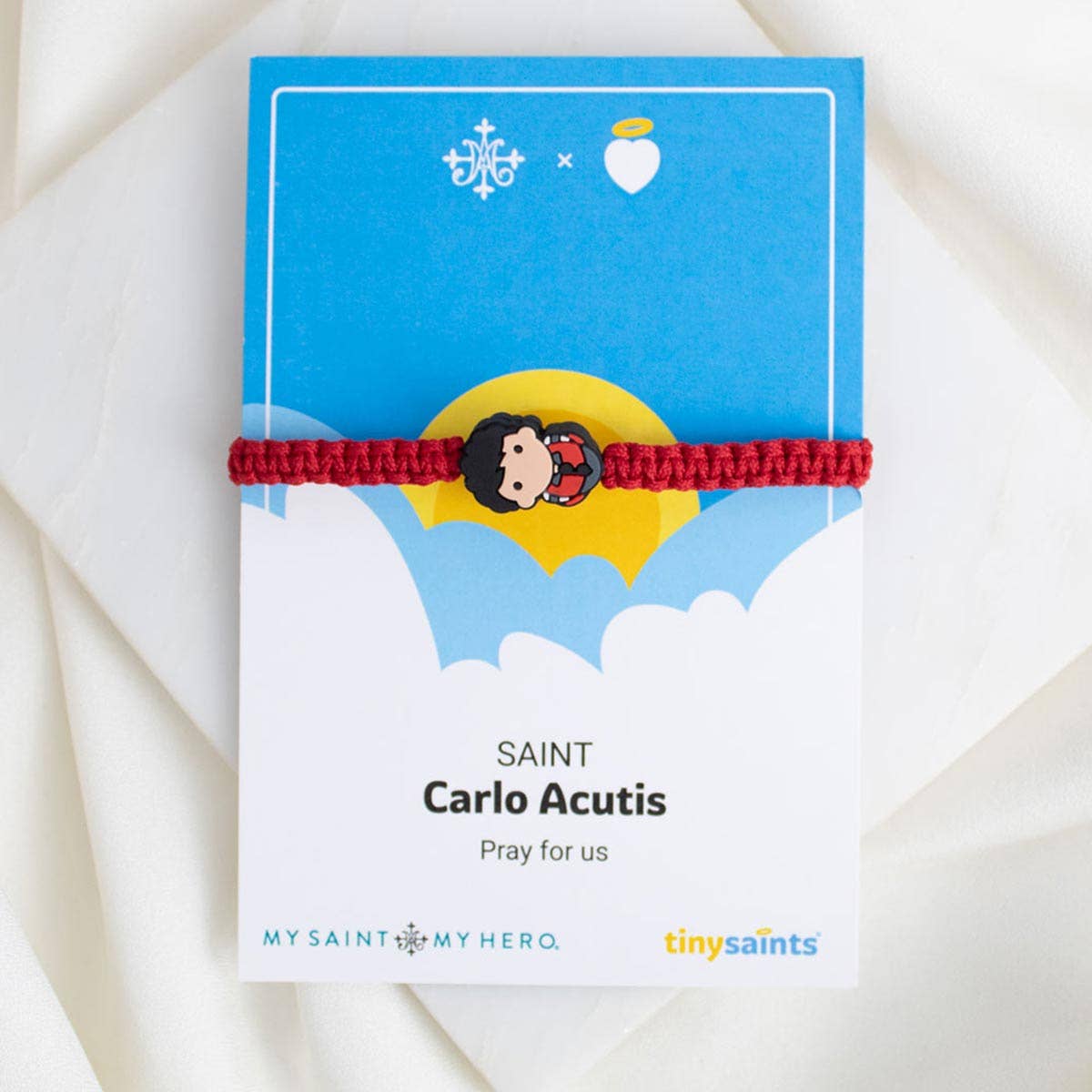 My Saint My Hero - Wholesale Woven/Braided Bracelet - Tiny Saints Saint Carlo Acutis Bracelet0