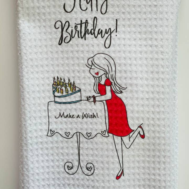 philoSophie's Stationery & Gifts - Wholesale Tea Towel - Waffle Towel philoSophie's Make a Wish Birthday Tea Towel