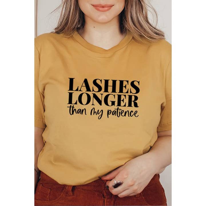 LASHES LONGER graphic tee for wholesale by Clothing of America